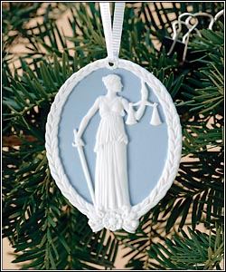 Purchase your 1999 Lady Justice Supreme Court Ornament online at achristmasornament.com - Have a Merry Christmas and Happy Holidays
