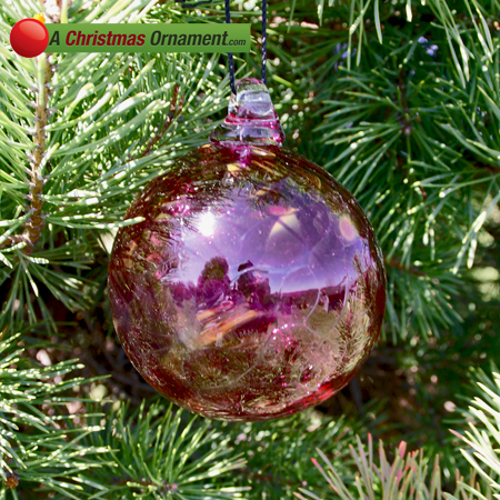 Cranberry Red Crystal Glass Three Inch Ornament Ball