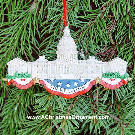 Purchase your Children's US Capitol Christmas Ornament online at achristmasornament.com - Have a Merry Christmas and Happy Holidays